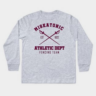 MU Fencing Team Maroon Kids Long Sleeve T-Shirt